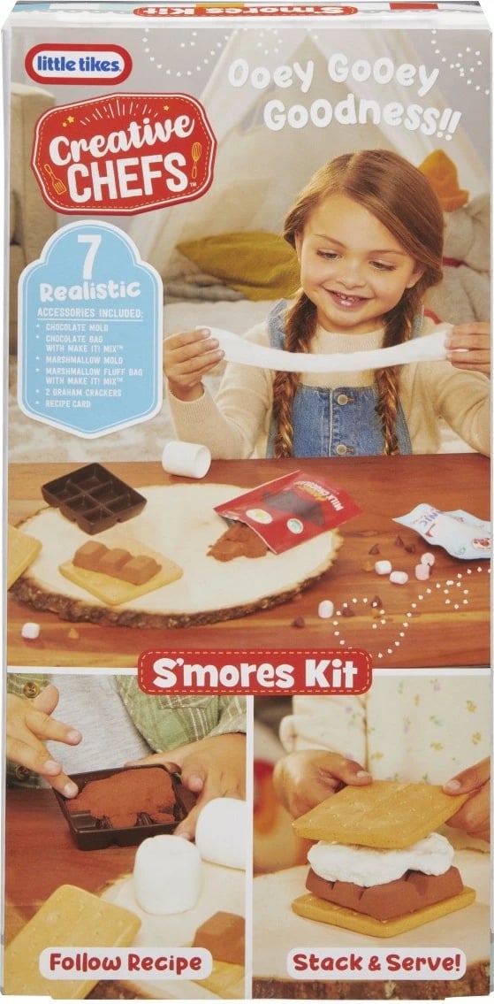 Set lojërash kuzhine, Little Tikes, Creative Chefs S'mores Kit 643163-EUC, për fëmijë 3+, plastikë, multingjyrësh