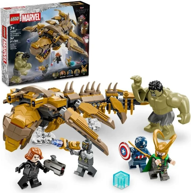 Set LEGO Marvel Super Heroes 76290 Avengers kontra Leviathan, 347 pjesë, për fëmijë, Plastikë