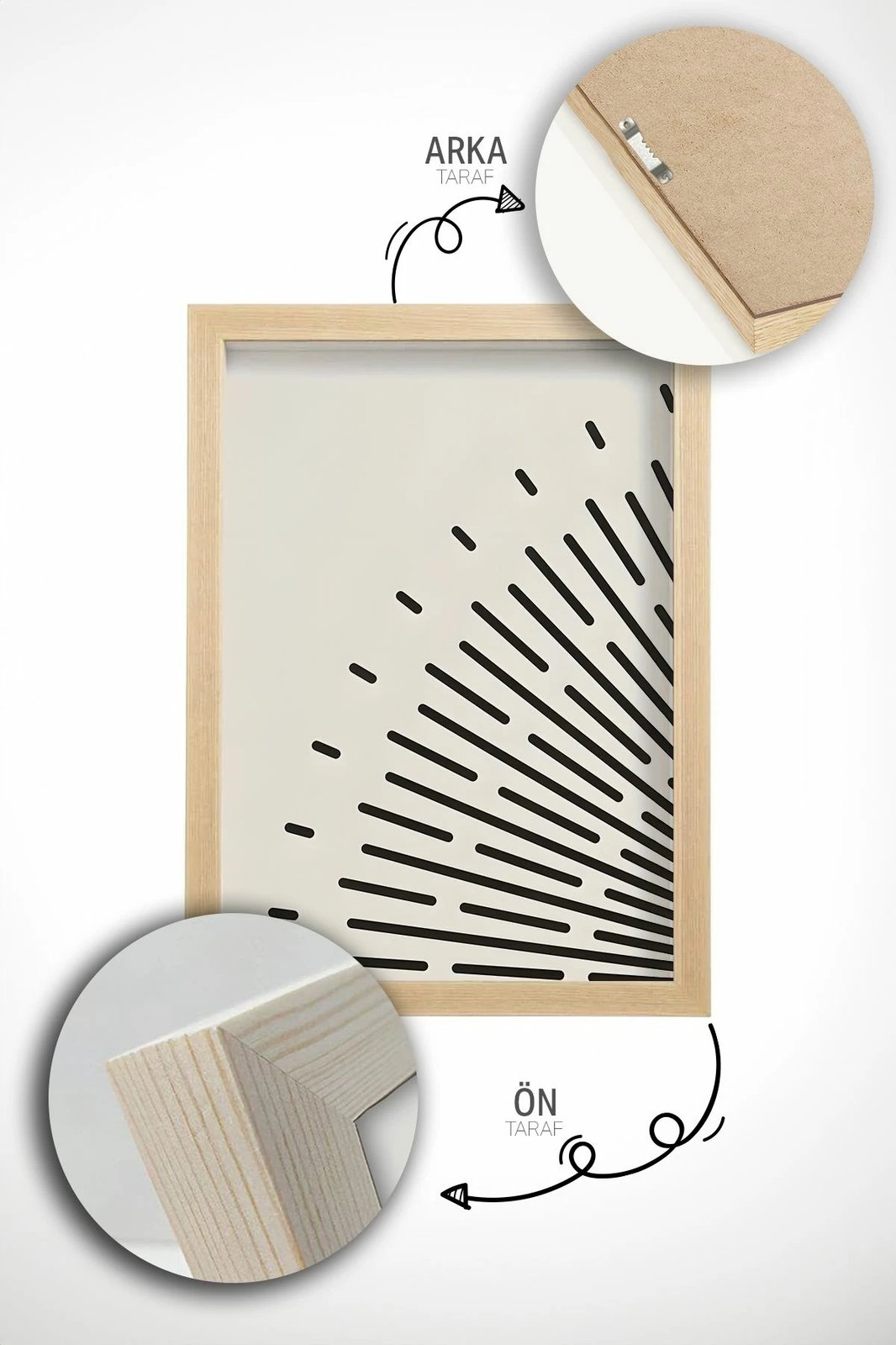 Set pikturash dekorative me kornizë (3 copë), Wallity, Artvmodel39-Ahsap