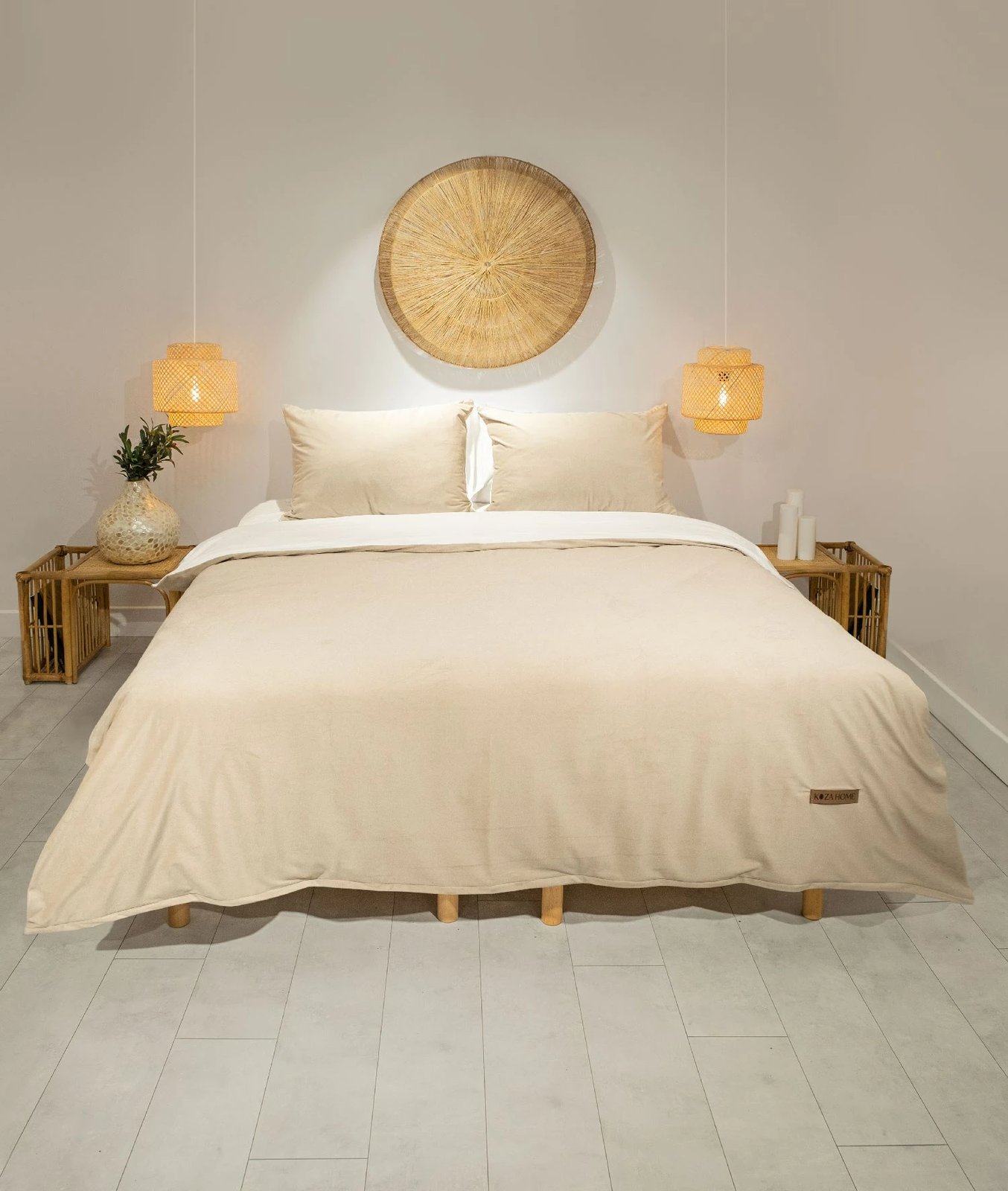 Set mbulesë për jorgan dopio, Linda, ngjyrë mink