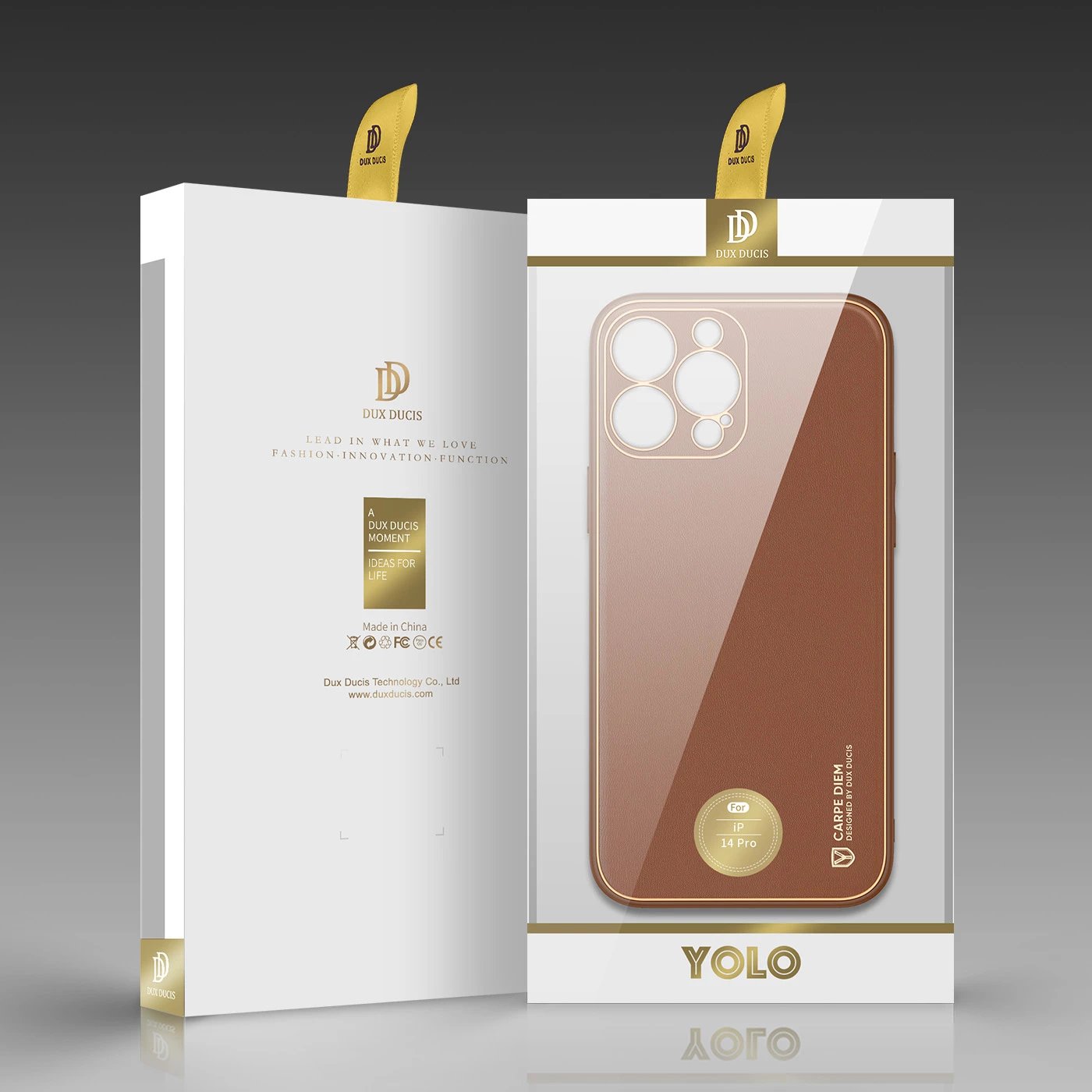 Mbështjellës Dux Ducis Yolo për iPhone 14 Pro, Kafe