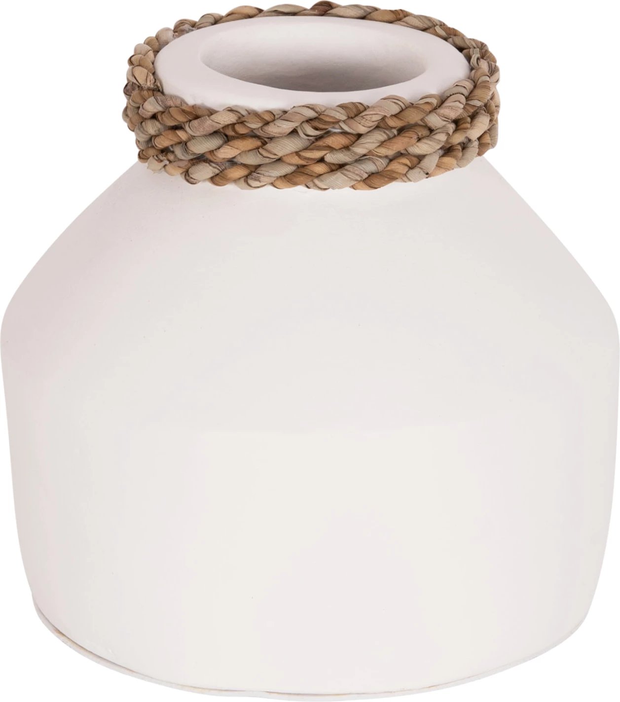 Vazo dekorative tavoline, terrakotë e bardhë, CAMMER FH4687.02XS, Φ16x15cm