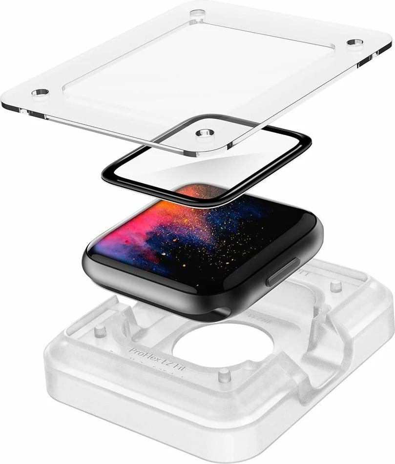 Mbrojtës ekrani Spigen ProFlex EZ Fit Hybrid Glass për Apple Watch 4/5/6/SE 44mm, 2 copë, Zi