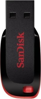 USB Sandisk Cruzer Blade, 64 GB, i zi, i kuq