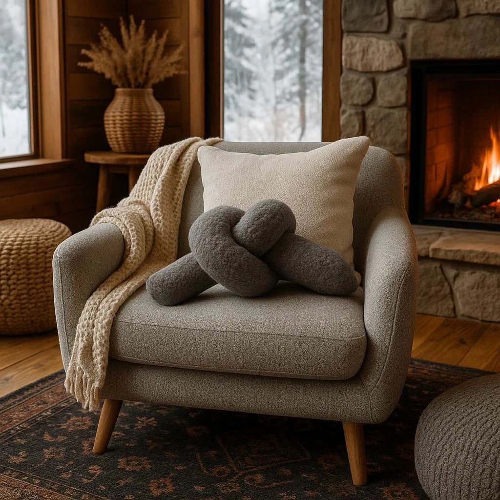 Jastëk dekorativ Evila Originals, Ask Dugum, ngjyrë gri