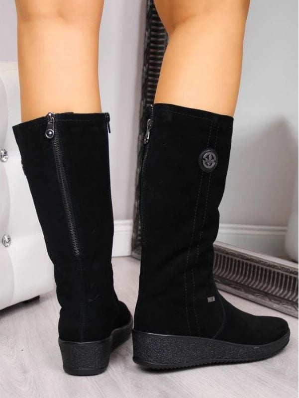 Çizme të gjata për femra Rieker, të zeza