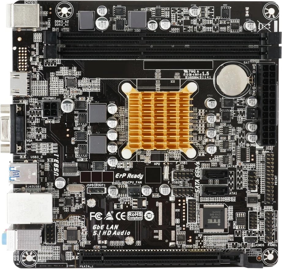 Pllakë amë Biostar A68N-2100K, AMD E1-6010, DDR3/DDR3L, mini ITX