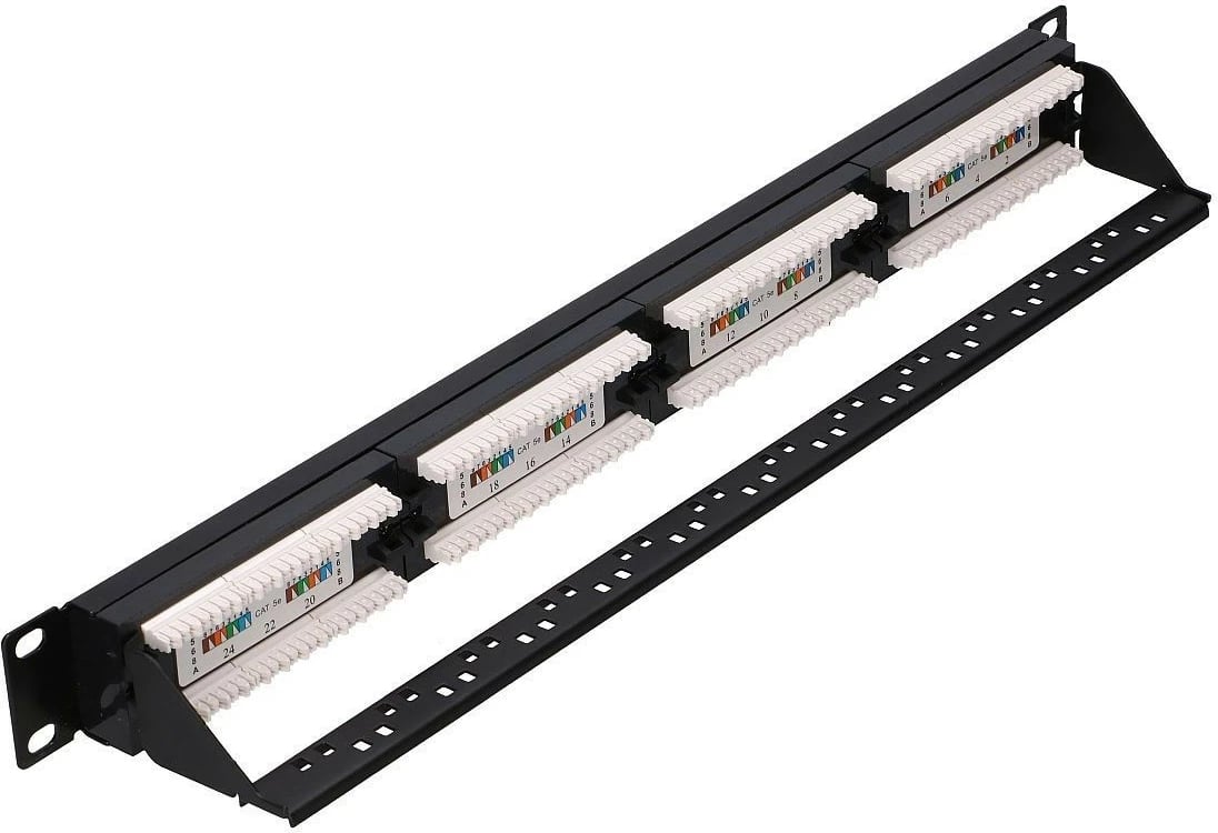 Patch panel Extralink EX.9809, CAT 5e, 24 porta, 1U, i zi