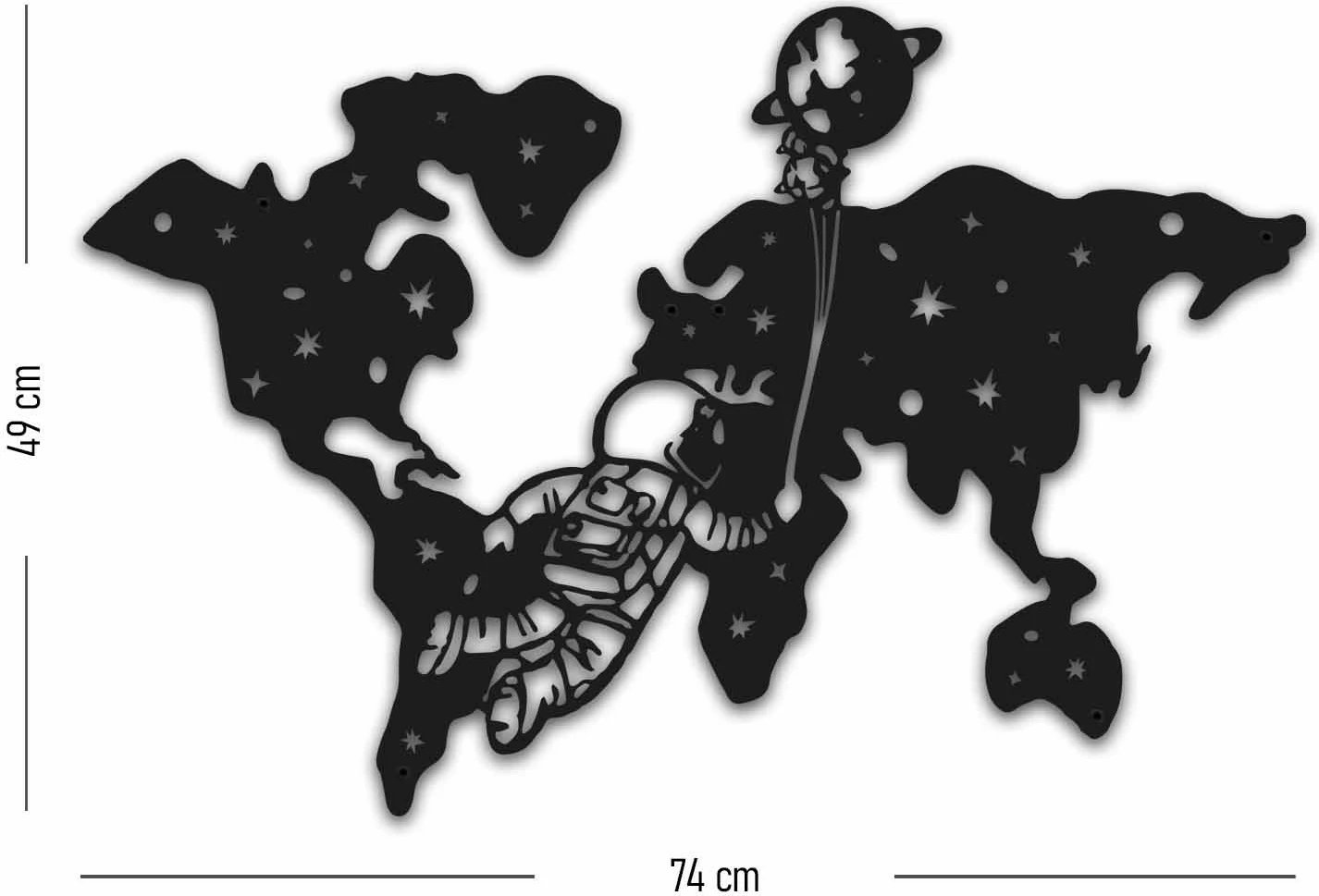 Aksesor dekorativ metalik për mur Wallity, MT - 006