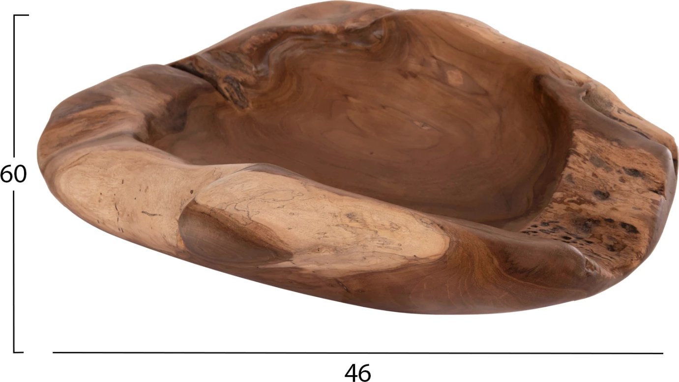 Enë dekorative tavoline, dru tik, ngjyrë natyrale, NOKI FH18297, 60x46x15cm Enë dekorative tavoline, dru tik, ngjyrë natyrale, NOKI FH18297, 60x46x15cm