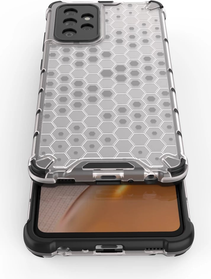 Mbështjellës Hurtel Honeycomb Case për Samsung Galaxy A72 4G, transparent