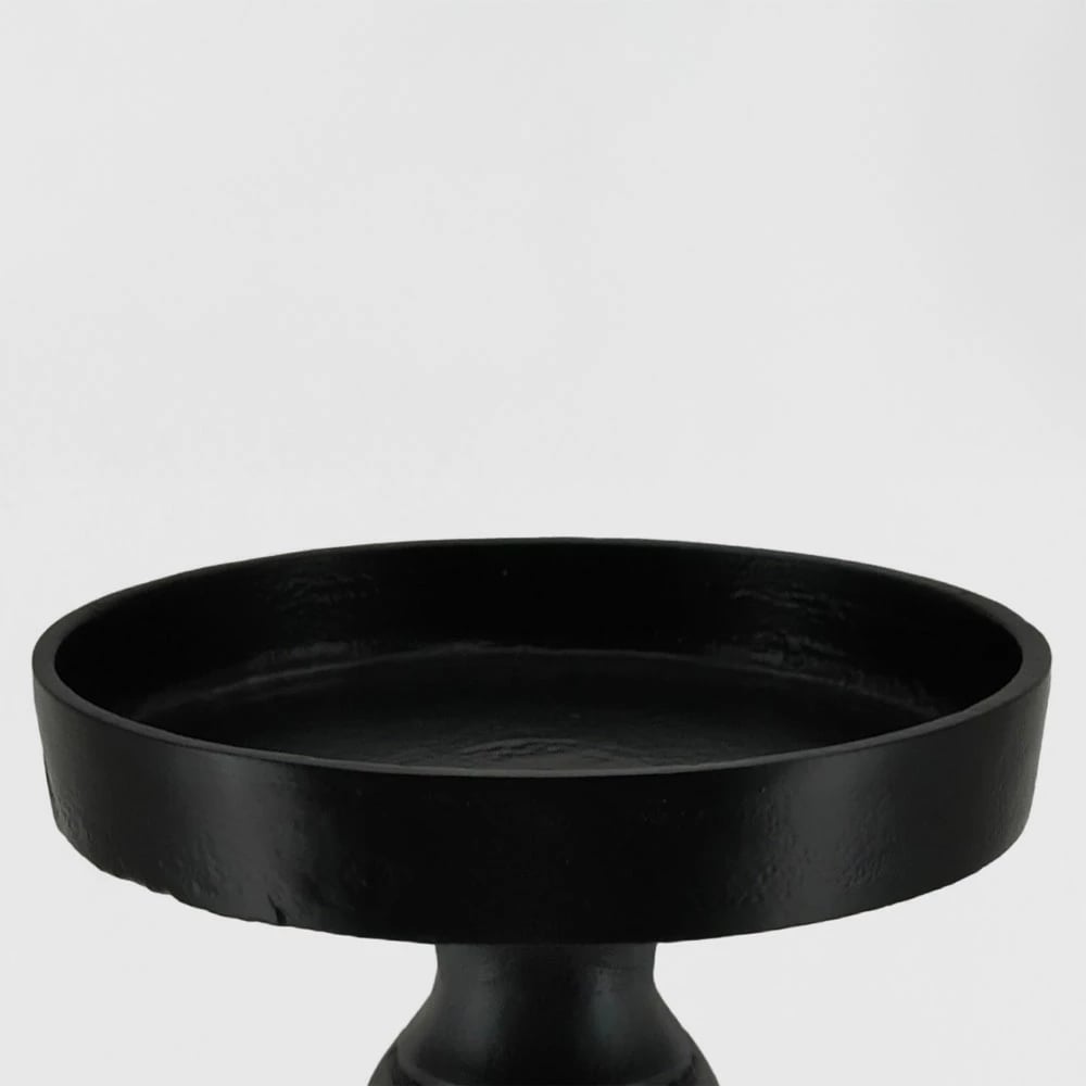 Mbajtëse qirinjsh IONAS, alumin i zi, 18x18x74 cm