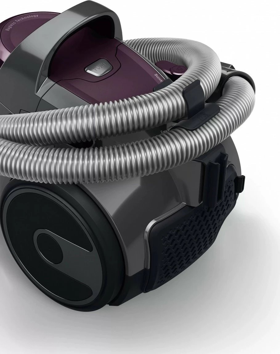 Fshesë me korrent pa qese, Bosch BGC05AAA1, rreze 9 m, filtër PureAir i larshëm, 78 dB, e zezë/vjollcë