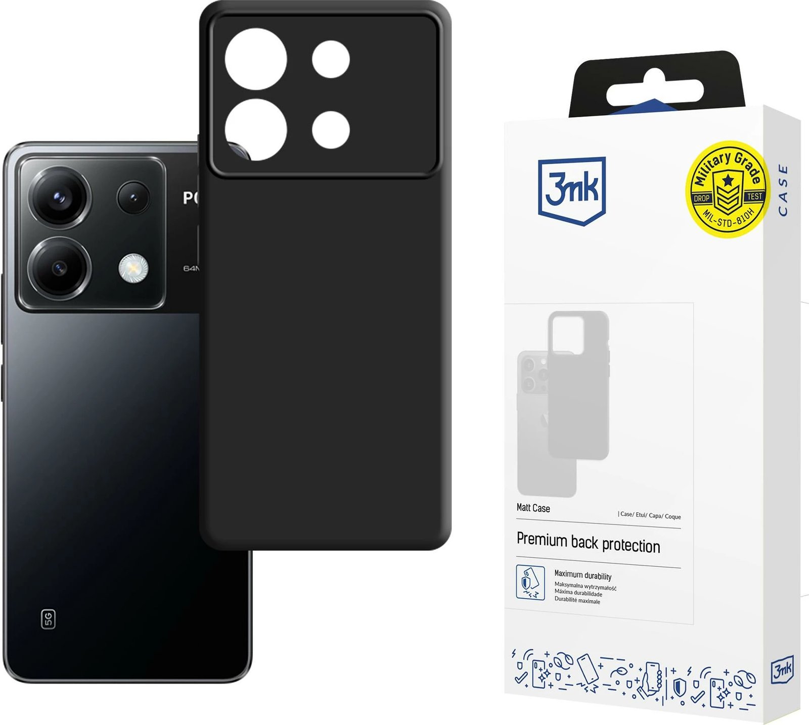 Mbështjellës 3mk Matt Case për Poco X6 5G, i zi Mbështjellës 3mk Matt Case për Poco X6 5G, i zi