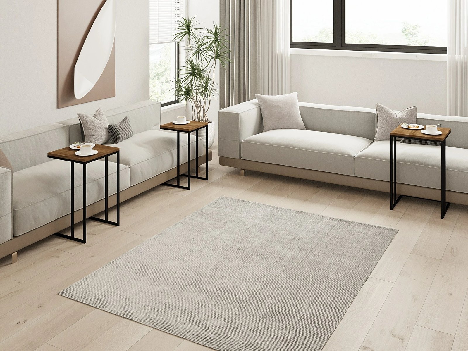 Set tavolinash ndihmëse të mbivendosura, 3 copë, Skye Decor, ngjyrë arre dhe e zezë