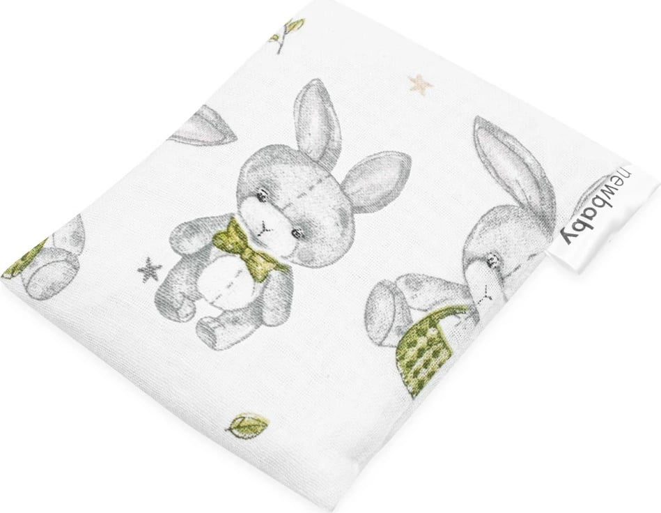 jastëk termik me bërthama qershie, New Baby, STANDARD Rabbit, 12x15 cm, 180 g, pambuk muslin, shumëngjyrësh