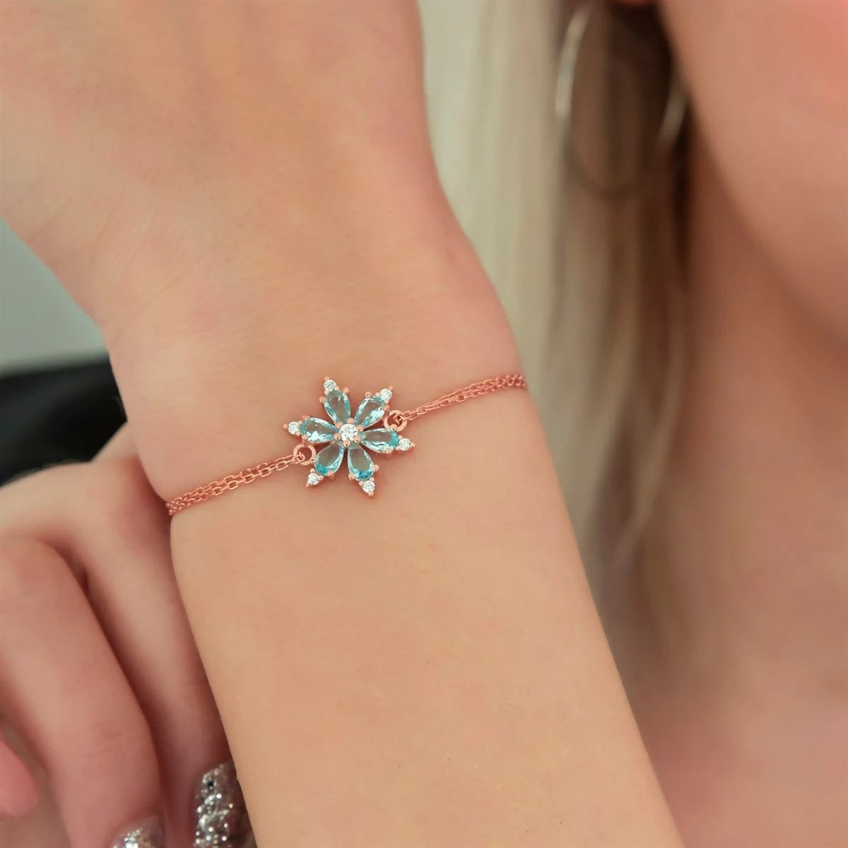 Byzylyk argjendi Jumeon, ngjyrë rozë e artë, NRZ99107