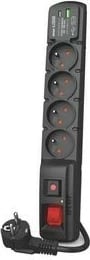 Kasë Acar F4 USB A+C, 3m, 4x230V, PD3.0 QC, e zezë