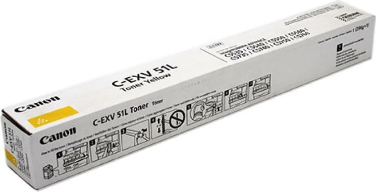 Toner Canon C-EXV 51L rendiment rreth 24000 faqe, kod 0487C002, i verdhë
