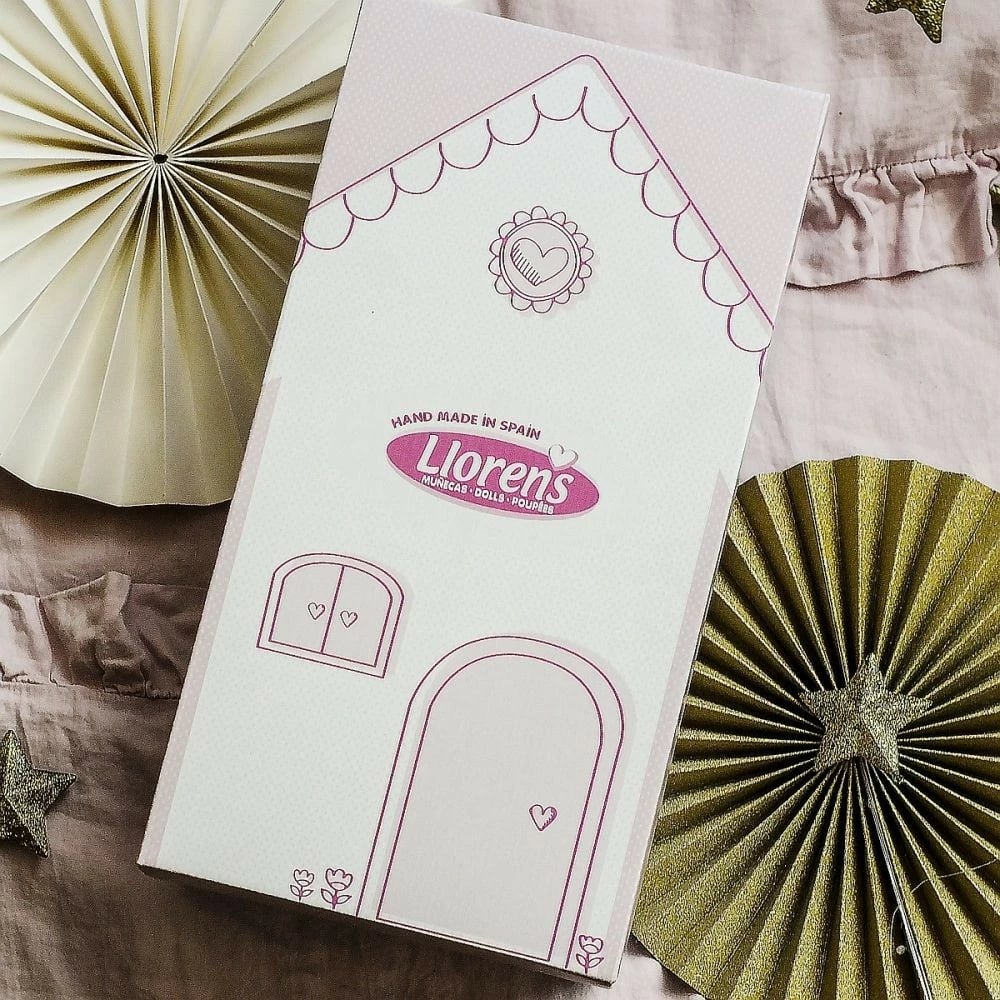 Kukull bebe Llorens Nica, 40 cm, me batanije, rozë