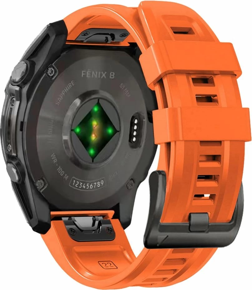 Rrip silikoni Tech-Protect për Garmin Fenix 5S/5S Plus/6S/6S Pro/7S/8 (43mm), Portokalli