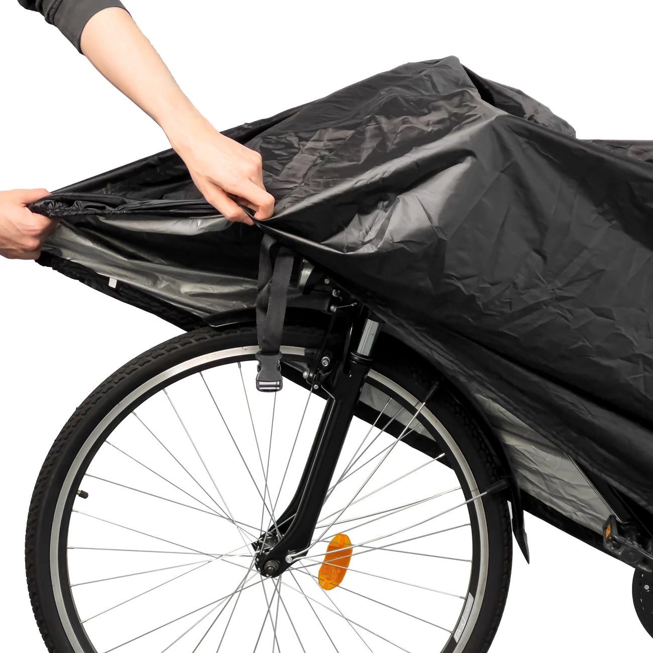 Mbulesë biçiklete Hurtel, madhësia S, e zezë, waterproof