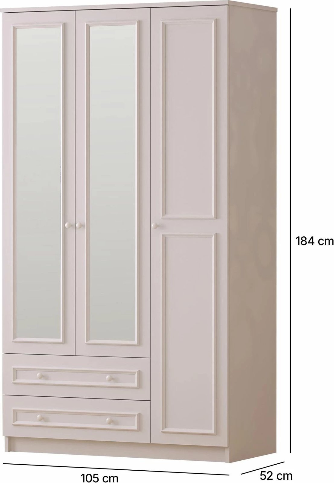 Dollap Skye Decor, ngjyrë e bardhë mat, RB-186