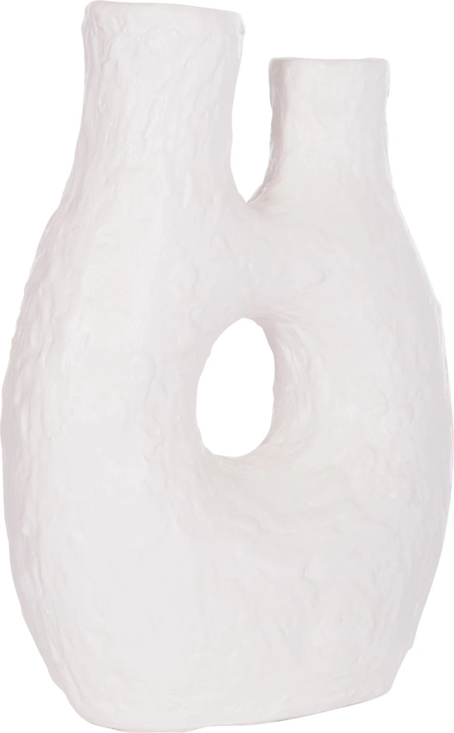 Vazo dekorative tavoline NAMENTIS, terrakotë, ngjyrë e bardhë, FH4665.02L, 27x13.5x37cm