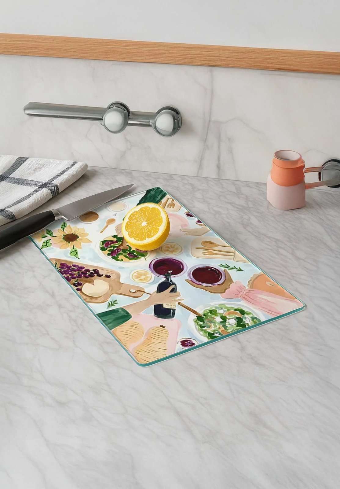 Dërrasë prerëse Hermia, qelq i temperuar, shumëngjyrëshe, 30x40cm Dërrasë prerëse Hermia, qelq i temperuar, shumëngjyrëshe, 30x40cm