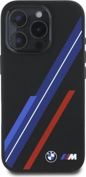 Mbështjellës BMW Silicone Random Lines MagSafe për iPhone 16 Pro, Zi