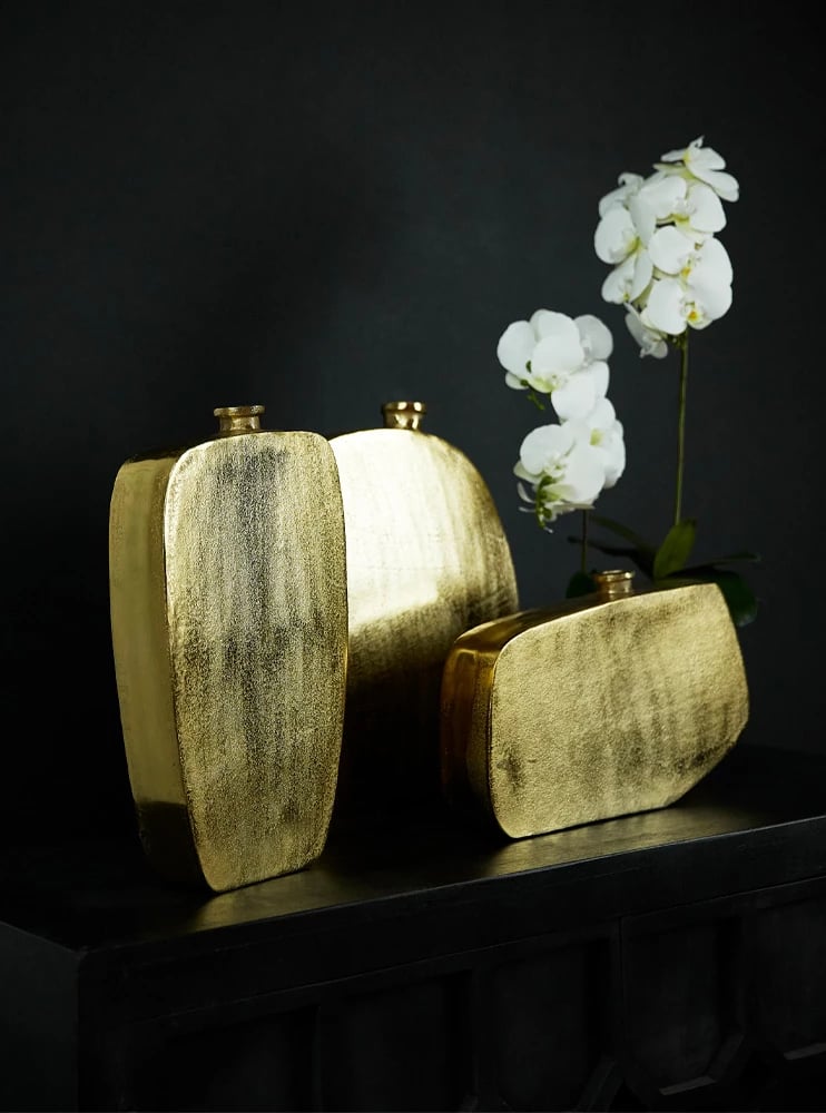 Vazo Oden, alumin, ngjyrë ari, 41x7x42cm