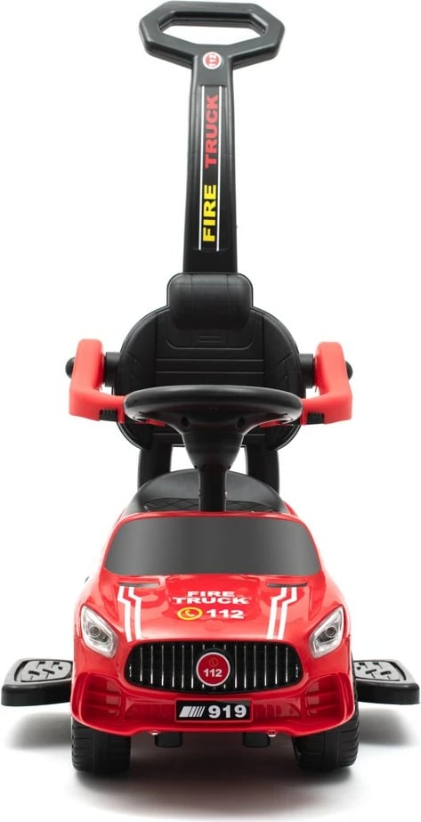 makinë lodër shtytëse BABY MIX HASSIC me panel zëri, dorezë udhëzuese, nga 12+ muaj, ngarkesë 25 kg, e kuqe