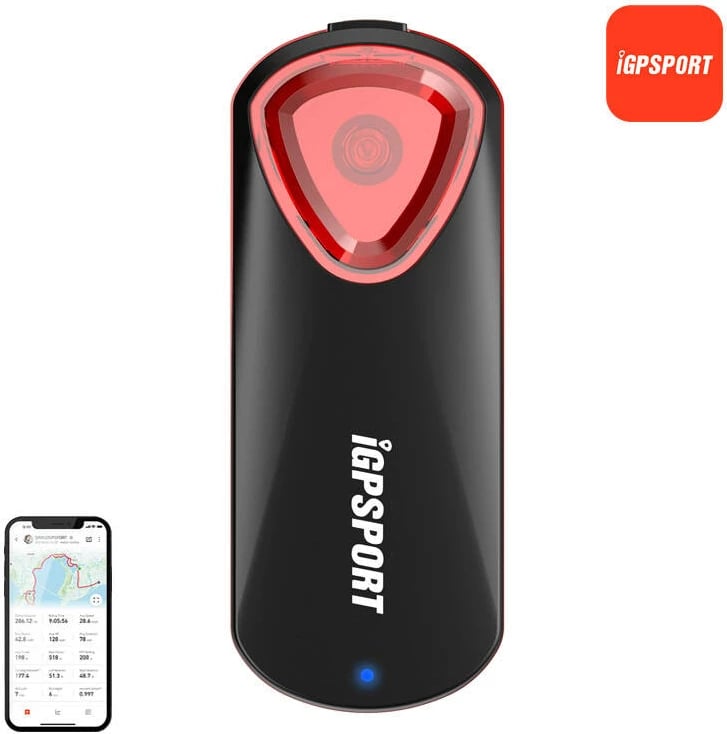 Dritë pasme biçiklete iGPSPORT SR30 me radar, e zezë