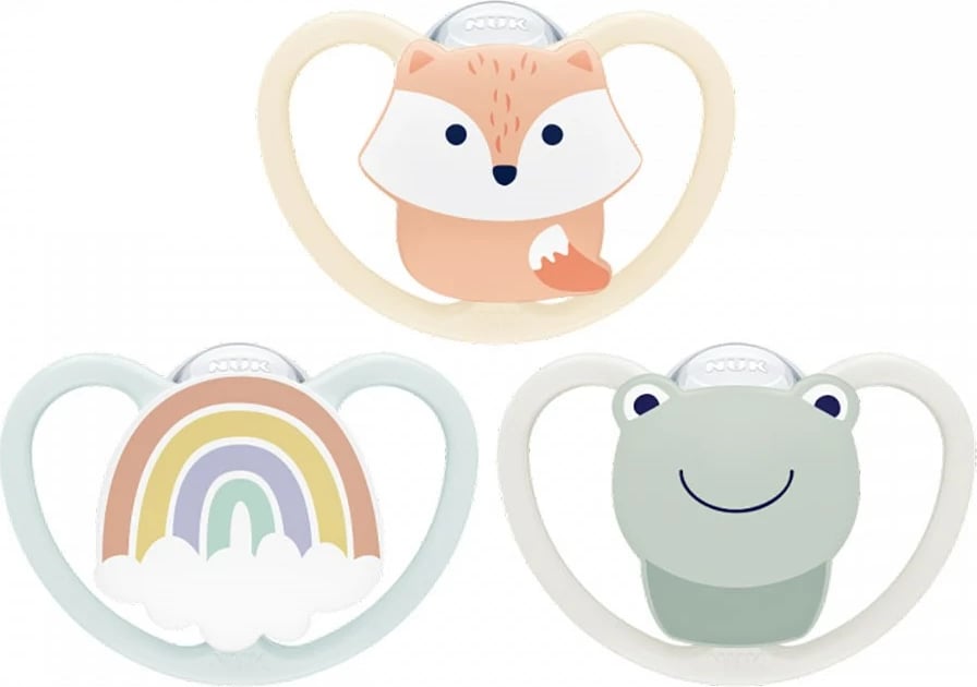 Cicë qetësuese bebe NUK Space 0-6m silikon 1/kuti kafe