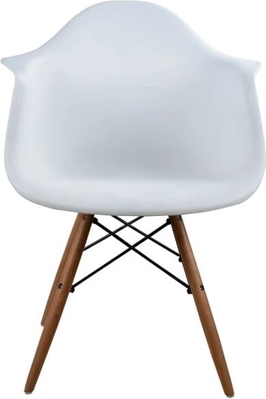 Karrige me krahë, këmbë druri, ngjyrë bardhë, Mirto FH005.01, 64x60x81 cm, set prej 4 copë