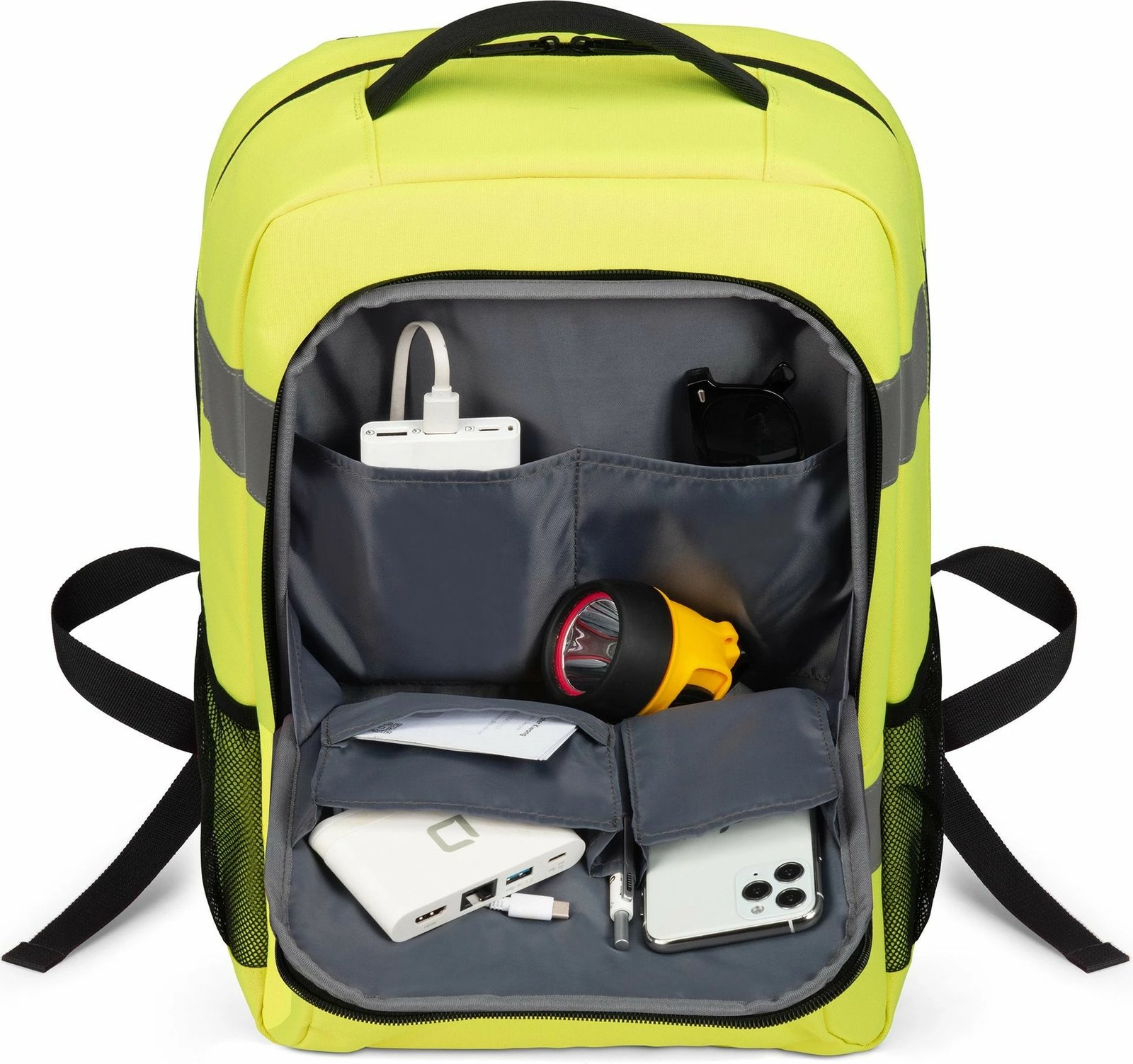 Rucksack DICOTA P20471-17, 24L, ndarje për laptop, rPET, zi/gri/verdhë