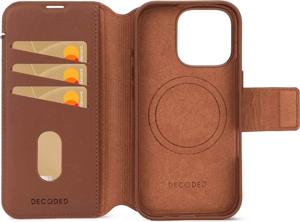 Mbështjellës lëkure Decoded Wallet për celular Apple, 16 cm (6.3 inç), bronzi