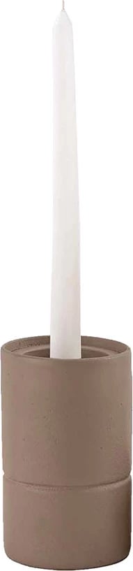 Mbajtëse qirinjsh Formas, alumin, ngjyrë bezhë e ashpër, 9x9x14cm