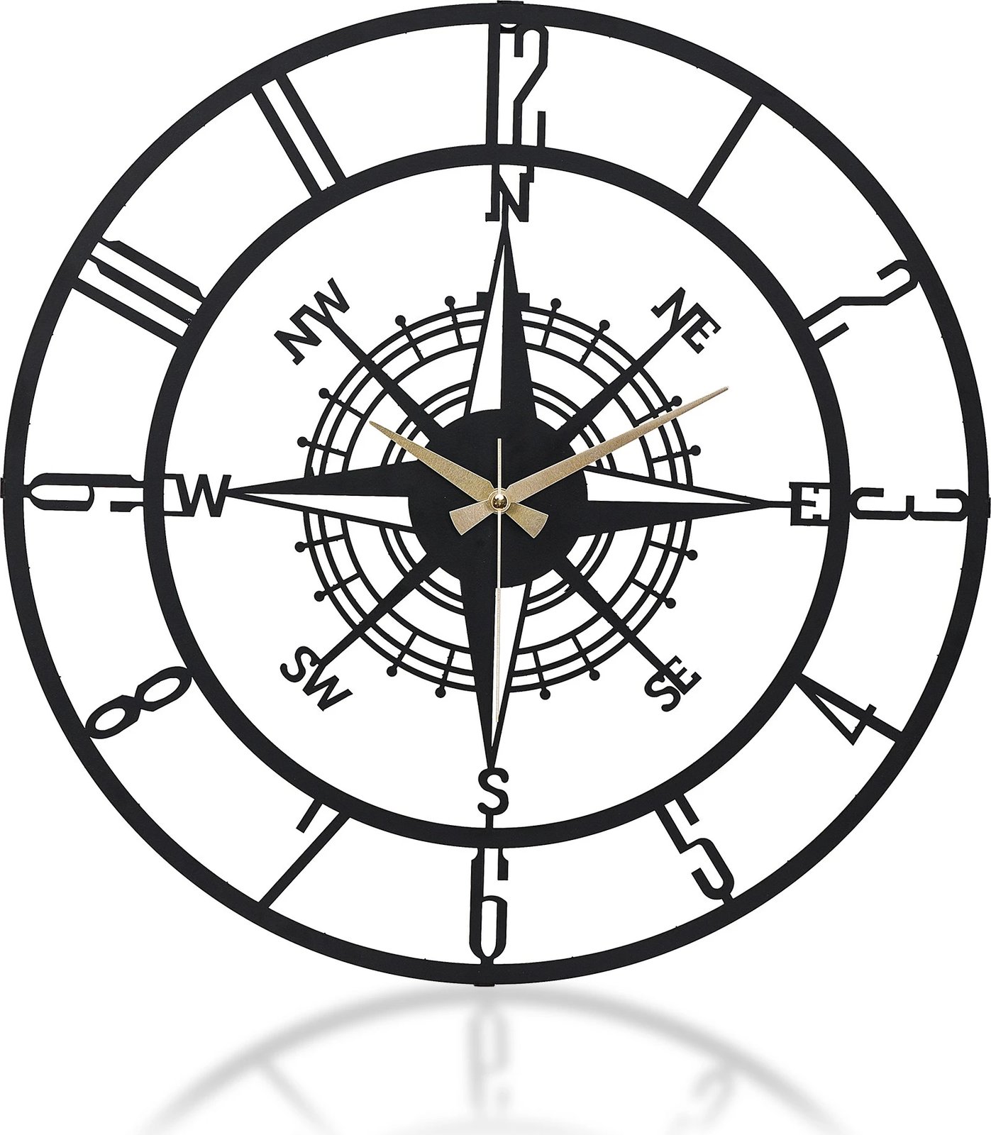 Orë muri dekorative metalike Wallity Buınella, e zezë, 50x50cm