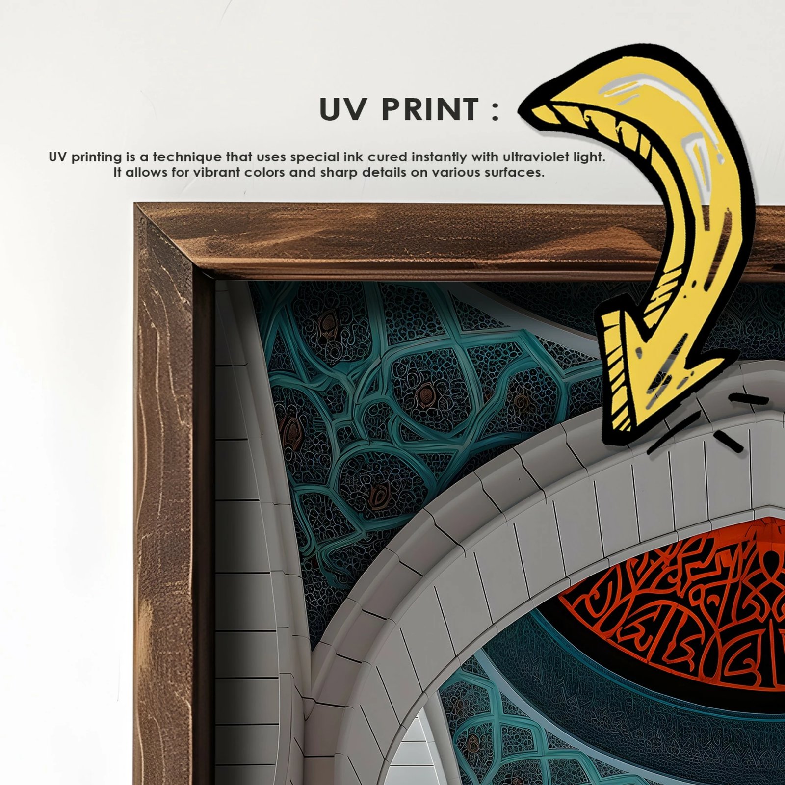 Pikturë dekorative me kornizë MDF, shumëngjyrëshe, Wallity, GE126-L