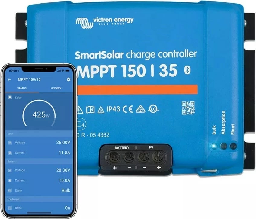 Kontroller solar Victron Energy SmartSolar MPPT 150/35A, Bluetooth, Blu