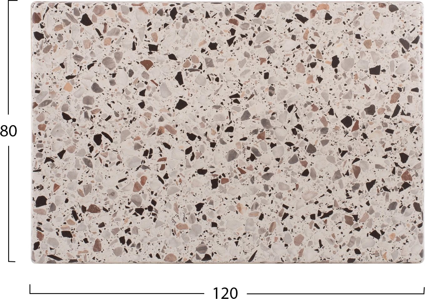 Sipërfaqe tavoline drejtkëndore FH5630.16 Werzalit 120x80cm. Terrazzo 5766