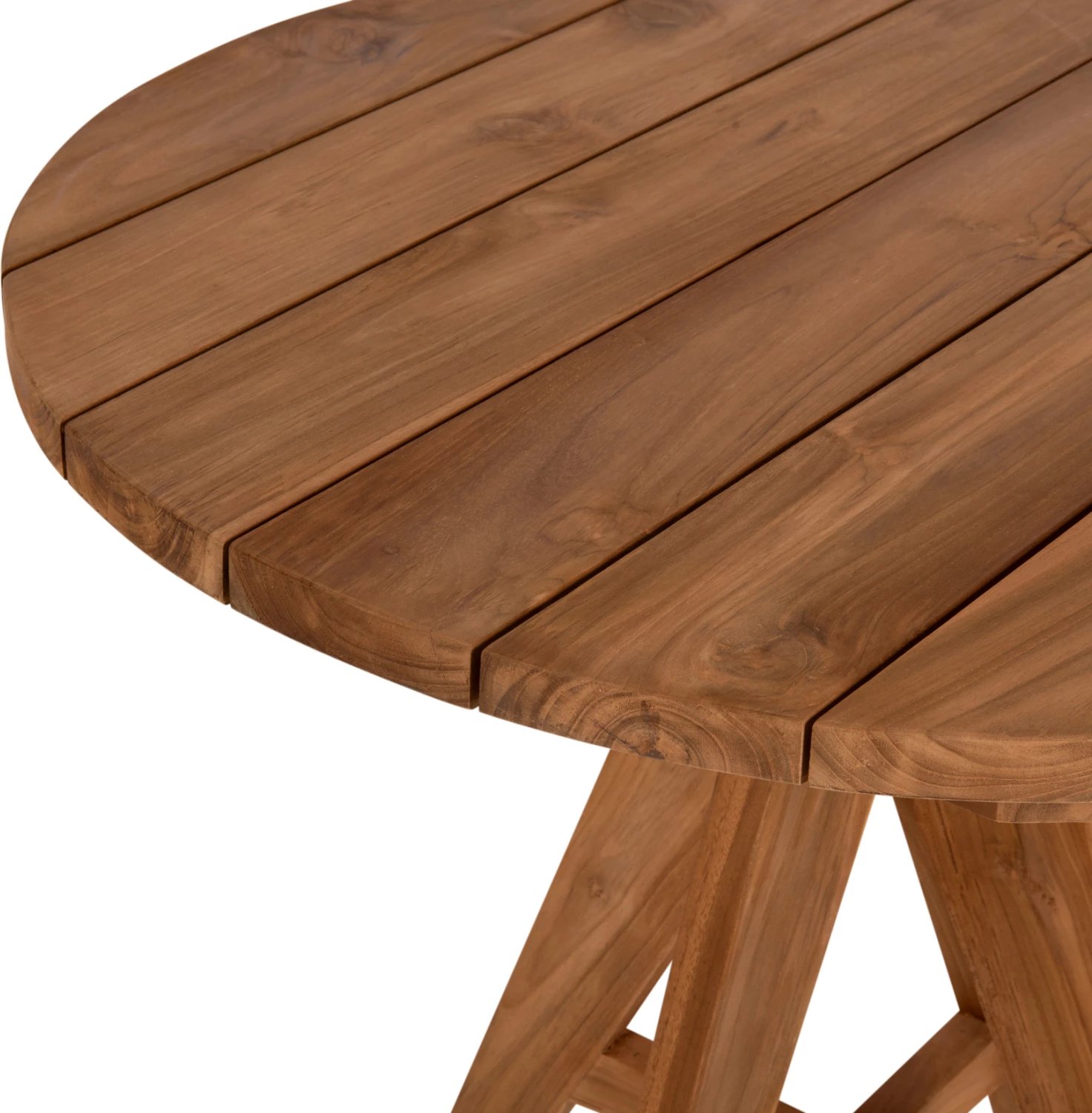 Tavolinë e rrumbullakët për jashtë, LEO, dru teak, FH9623.11, 80x80x75H cm