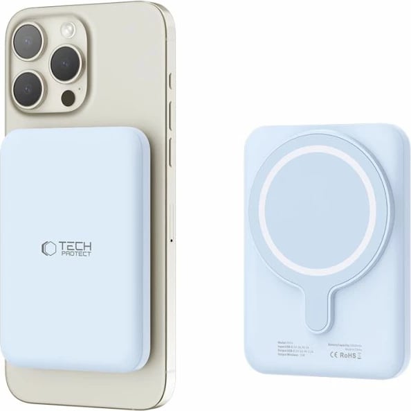 Powerbank Tech-Protect LifeMag PB10, 5000mAh, MagSafe, USB-C, Blu