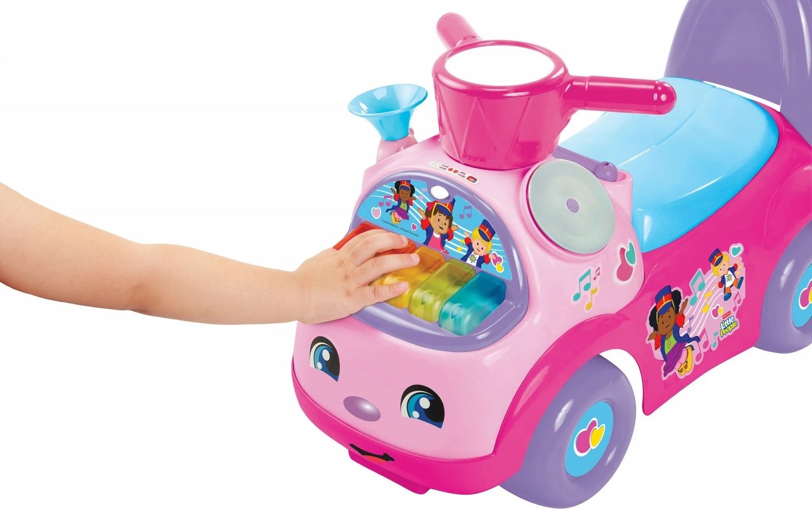 Lodër ride-on Pulio Fisher Price Musical Parade, për vajza, me muzikë, rozë/vjollcë