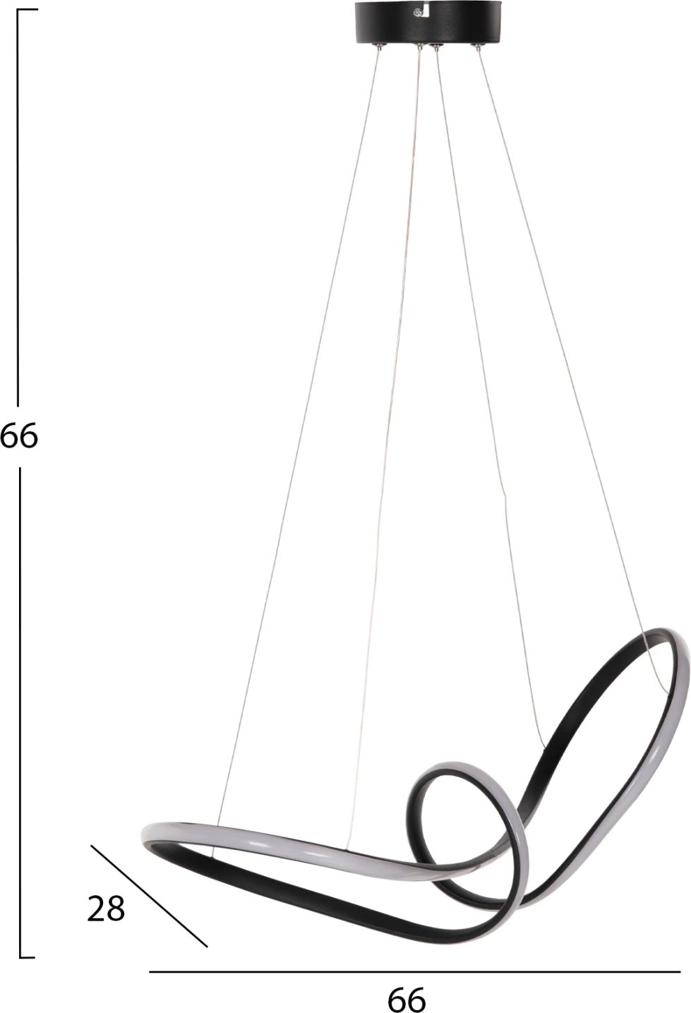 Llambë varëse tavani, ngjyrë e zezë, LED, FH7522.03, 52x28x66H cm Llambë varëse tavani, ngjyrë e zezë, LED, FH7522.03, 52x28x66H cm