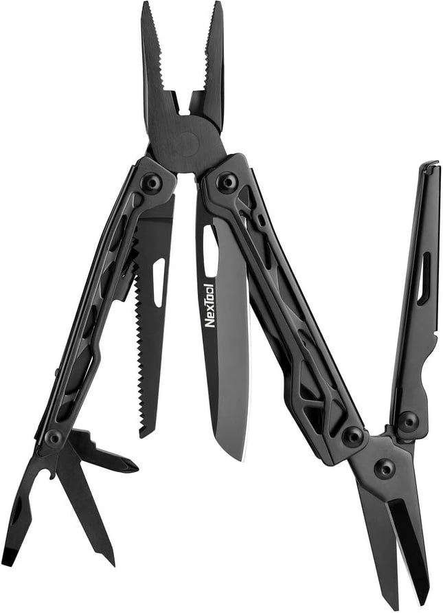 Multitool NexTool Black Knight 11-në-1 me mbështjellës rripi, zi