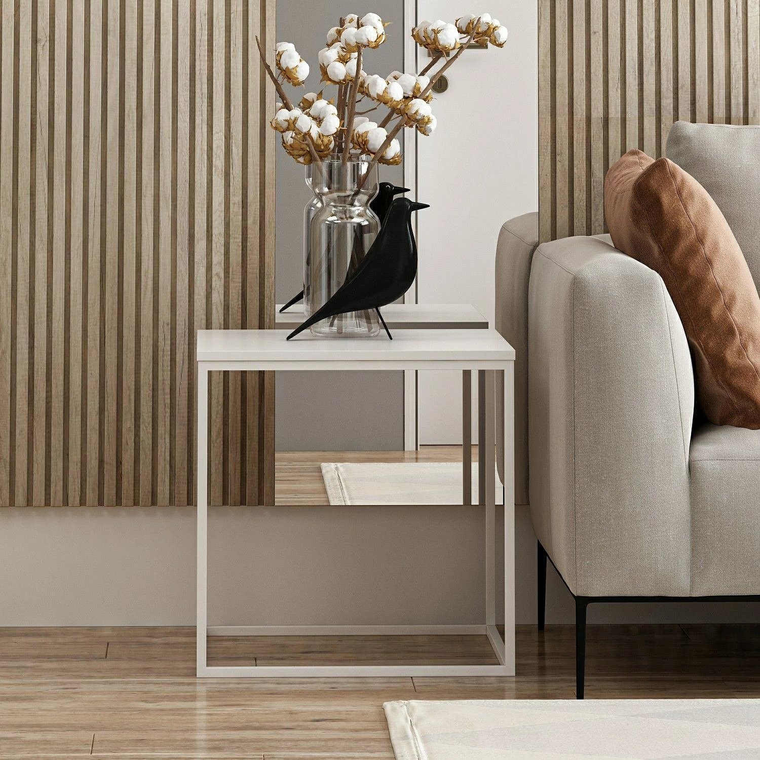 Tavolinë anësore Hanah Home, Basak, e bardhë