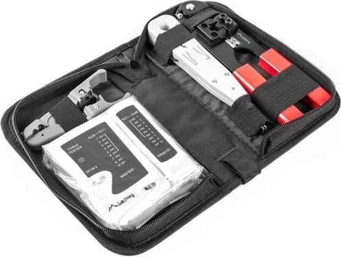Set mjete për rrjet LAN Lanberg NT-0301 me tester kabllosh dhe çantë