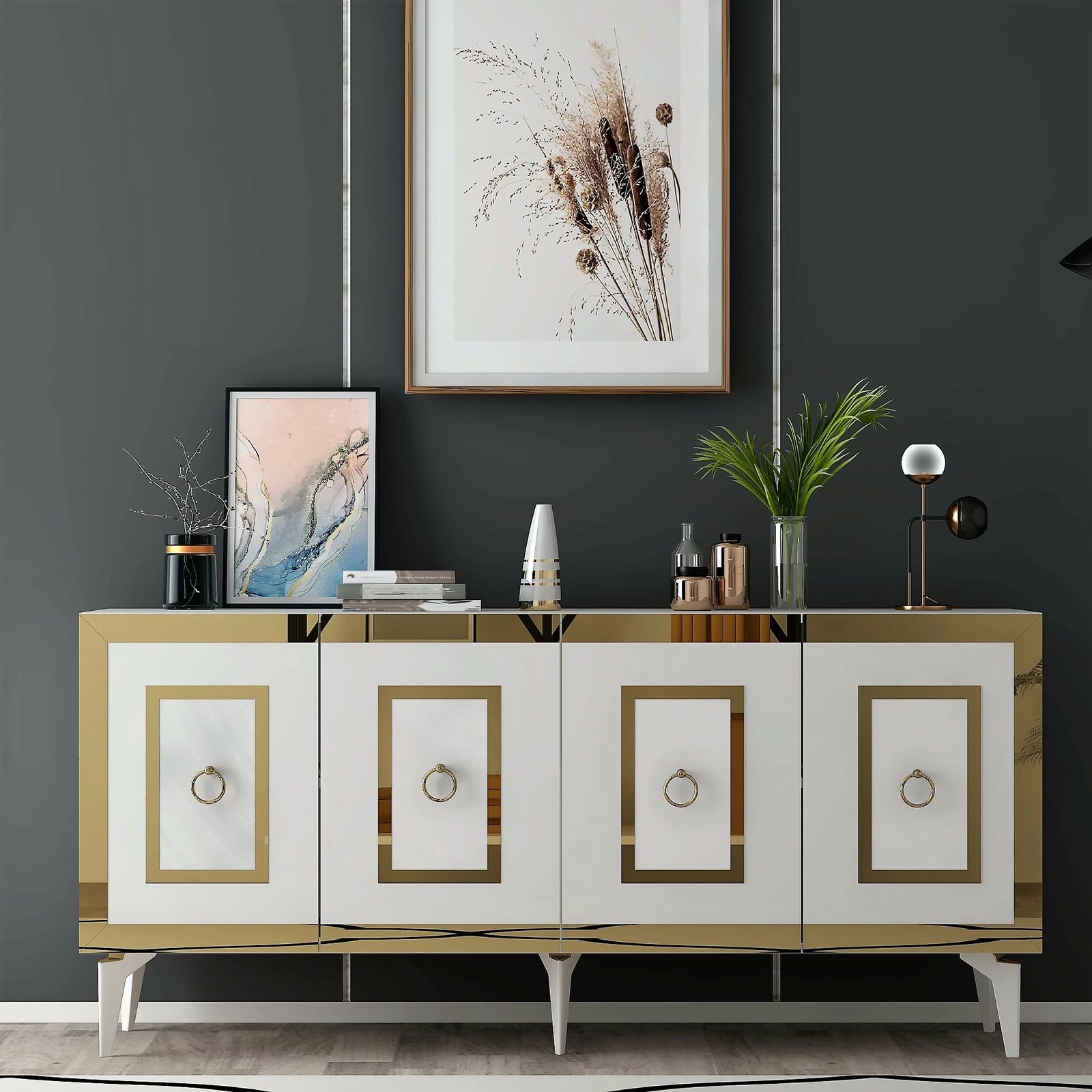 Konsolë Hanah Home, Karya, e bardhë dhe ari